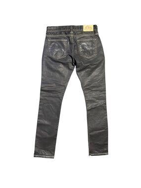 Evisu x Puma Waxed Denim Jeans Men’s 28 Black Coated Rare Collaboration